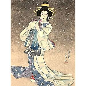 Wee Blue Coo Natori Shunsen Japanse Kabuki Theater Geisha Unframed Art Print Poster Wall Decor 12x16 inch