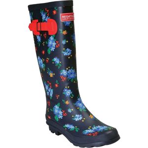 Regatta - Wellington regenlaarzen voor dames - Ly Fairweather II - Navy/Bloemen - maat 37EU