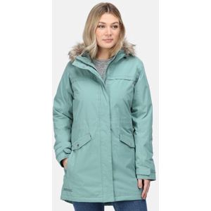 Westlynn Water Repellent High Shine Fabric Thermoguard Insulation Taffeta Lined Luxury Faux Fur Trim Coat