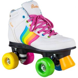 ROOKIE Forever Rainbow Rolschaatsen / Rollerskates - Vegan vriendelijk - ABEC-7 - White - Maat 33 (vallen ca. 1 maat groter uit)