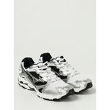 Mizuno - Wave Rider 10 - Sneakers - Wit/Zwart/Zilver - Mesh/Leer/Lakleer