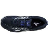 Mizuno - Stealth Star - Indoorschoenen - Donkerblauw - Grijs - Synthetisch Materiaal - Textiel - Rubber