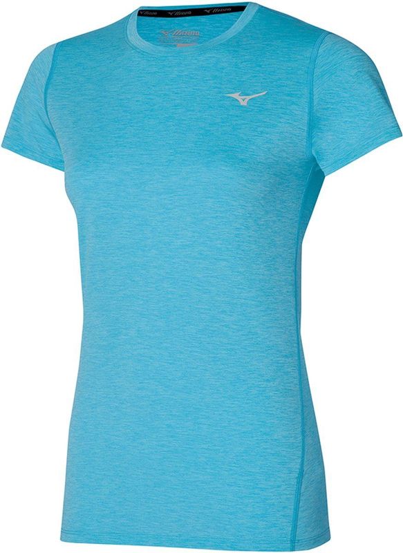 Mizuno - Impulse Core Tee - Blauw - Dames - Trainingsshirt
