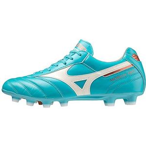 Mizuno Morelia II Pro Voetbalschoenen, uniseks, Blauw Curacao Sneeuwwit Rood Bruin Satijn