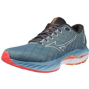 Mizuno Heren Wave Inspire 19 Hardlopen, Provinciaal Blauw Wit Licht Oranje, 40 EU