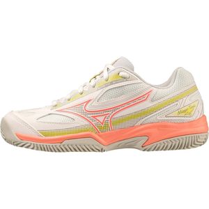 Mizuno Vrouwen Break Shot 4 CC Tennis, SnwWht/NeonFlm/GGray, 5 UK, Snwwht Neonflm Grijs, 38 EU