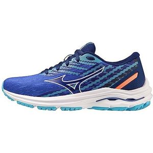 Mizuno Dames Wave Equate 7 Road Running Schoen, Dblue Wit Neonflame, 37 EU