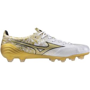 MIZUNO ALPHA JAPAN FG Voetbalschoenen Wit/GE Goud/Zwart Dames/Heren Maat 40