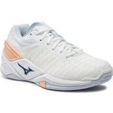 Mizuno Wave Stealth Neo - Indoorschoenen - Wit - Licht Oranje