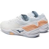 Mizuno Wave Stealth Neo - Indoorschoenen - Wit - Licht Oranje