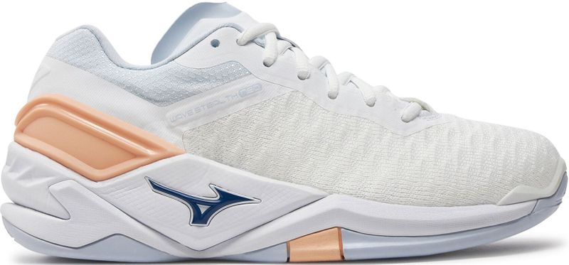 Mizuno Wave Stealth Neo - Indoorschoenen - Wit - Licht Oranje
