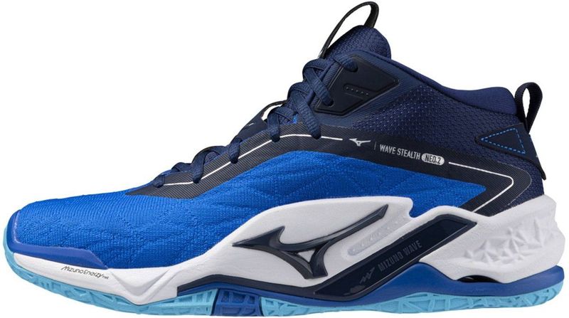 Mizuno - WAVE STEALTH NEO 2 MID - Handbalschoenen - Mugen Blue/White/Estate Blue