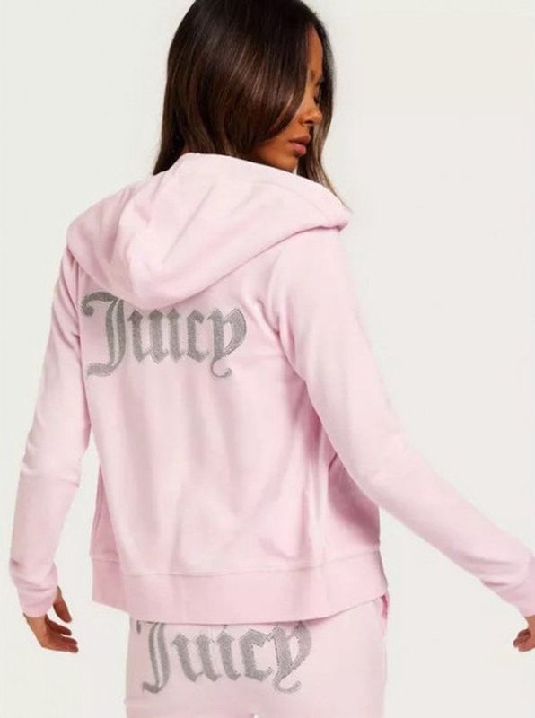 Juicy Couture - Robertson Tracktop met Broek - Kleur: Cherry Blossom - Materiaal: Diamante