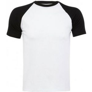 SOLS Heren Funky Contrast T-Shirt met korte mouwen (Wit zwart)