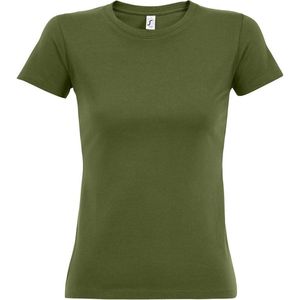 SOLS Dames dames Imperial Heavy Short Sleeve T-Shirt (Donkere Khaki)