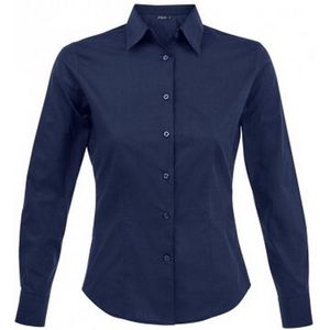 SOLS Dames dames Eden Long Sleeve Fitted Work Shirt (Donkerblauw)