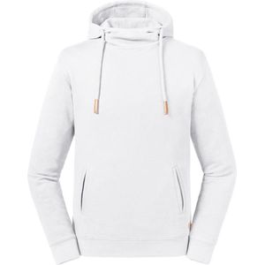 Russell Volwassenen Unisex Pure Organic High Collar Hooded Sweatshirt (Wit)