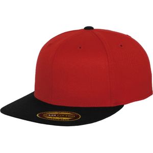 Flexfit by Yupoong Premium 210 Tweekleurige Baseball Cap (L/XL) (Rood/zwart)