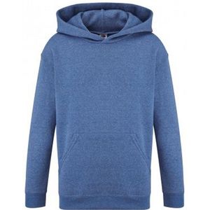 Fruit of the Loom Classic Sweatshirt met capuchon voor kinderen / kinder (Heather Royaal Blauw)