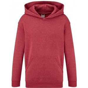 Fruit of the Loom Classic Sweatshirt met capuchon voor kinderen / kinder (Heather Rood)