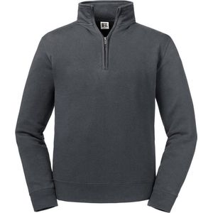 Russell Heren Authentieke Zip Neck Sweatshirt (Konvooi Grijs)