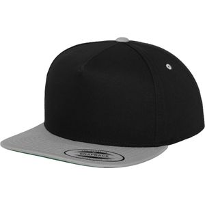 Flexfit by Yupoong Unisex Classic 5 Panel Two Tone Snapback Cap  (Zwart/Zilver)