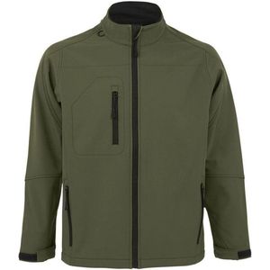 SOLS - Heren Relax Soft Shell Jacket - Donkergroen - Ademend - Winddicht - Waterbestendig