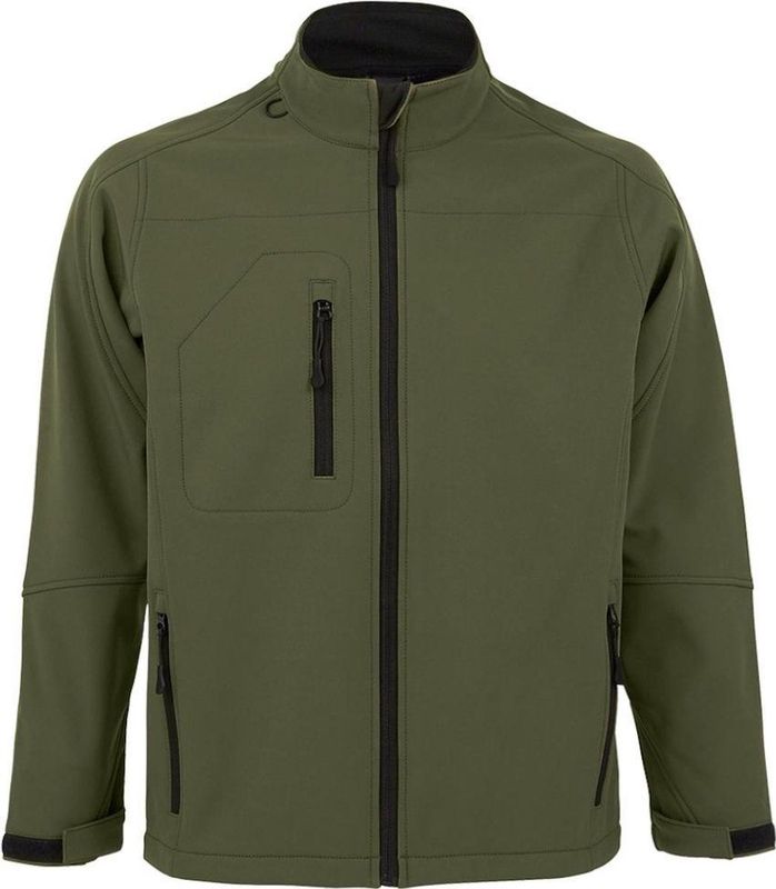 SOLS - Heren Relax Soft Shell Jacket - Donkergroen - Ademend - Winddicht - Waterbestendig