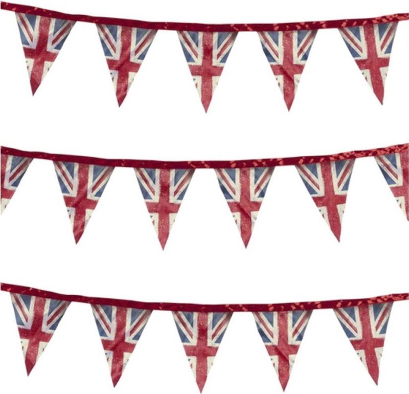 Smiffys - Union Jack Fabric Bunting Feestdecoratie - Multicolours