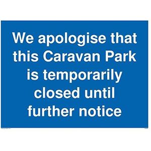Viking Signs Wij verontschuldigen je dat dit caravanpark tijdelijk gesloten is tot het verkeersbord van vinyl/zelfklevend is
