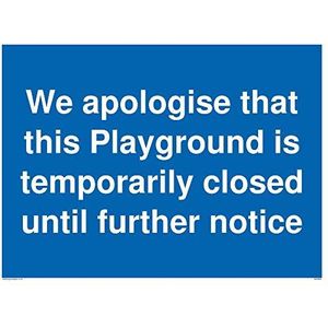 Onze excuses dat deze Speelplaats tijdelijk gesloten is tot nader bericht - Vinyl/Sticker