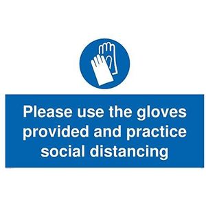 Viking Signs Gebruik de handschoenen voorgeschreven en sociale afstandspraktijk