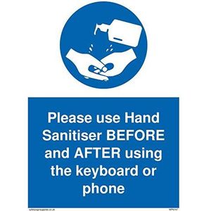Gebruik Hand Sanitiser voor en na het gebruik van het toetsenbord of de telefoon
