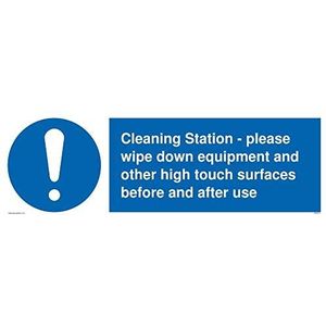 Reinigingsstation - veeg apparatuur en andere hoge-aanraakvlakken voor en na gebruik af