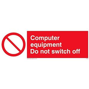 Pack van vijf - Niet uitschakelen Computer Sign - 150x50mm - L15