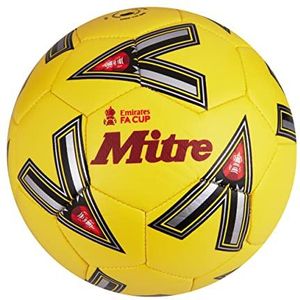 Mitre Train FA Cup Voetbal 22/23, High Performance Trainingsbal, Extra Duurzaam Design, Bal, Geel/Zwart/Rood