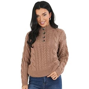 Brave Soul LK-286MOMPOX trui, bruin, normaal voor dames, Bruin, S