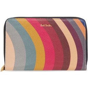 Paul Smith, Leren portemonnee met logo Veelkleurig, Dames, Maat:ONE Size