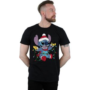 Disney Heren Lilo en Stitch Kerstverlichting T-Shirt