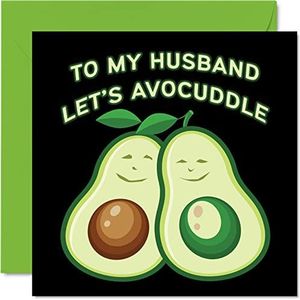 Grappige verjaardagskaarten voor man - man laten we avocuddle - grap gelukkige verjaardagskaart voor man van vrouw partner, man verjaardagscadeaus, 145mm x 145mm Valentijnsdag wenskaarten