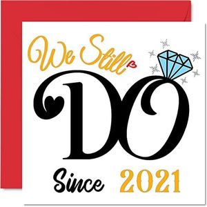 Lederen verjaardagskaart voor echtgenoot vrouw - We doen het nog steeds sinds 2021 - I Love You Gifts, Happy 3e huwelijksverjaardagskaarten voor partner, 145 mm x 145 mm wenskaarten voor derde jubilea
