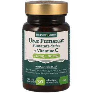 Holland & Barrett IJzer Fumaraat + Vitamine C 14mg + 80mg - 30 tabletten