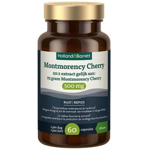 Holland & Barrett Montmorency Kers 500mg 50:1 Extract Gelijk Aan: 25 Gram Montmorency Cherry - 60 capsules