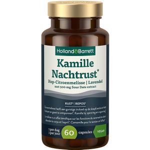 Holland & Barrett Kamille Nachtrust* Hop-Citroenmelisse Lavendel Met 500mg Sour Date Extract - 60 capsules