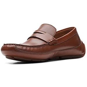 Clarks Markman Way heren pantoffels Dark Tan Lea, 41 EU, Dark Tan Lea.
