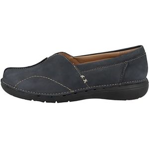 Clarks Un Loop Stride mocassins voor dames, navy nubuck, 38 EU, Marineblauw nubuck.