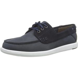 Clarks, Blauwe Leren Instap Moccasin voor Heren Blauw, Heren, Maat:41 EU