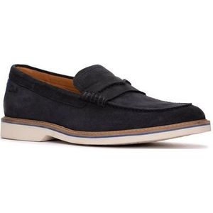 Clarks, Schoenen, Heren, Blauw, 44 EU, Leer, Blauwe Loafers voor Mannen