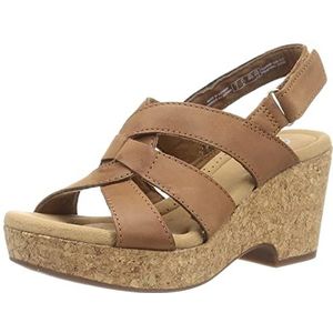 Clarks Giselle Beach Damessandalen, leer, 43 EU, bruin leer, 43 EU