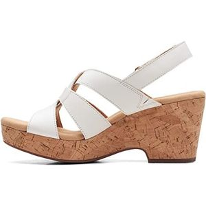 Clarks Giselle Beach Damessandalen, AD sjabloongrootte, Wit Leer, 41 EU